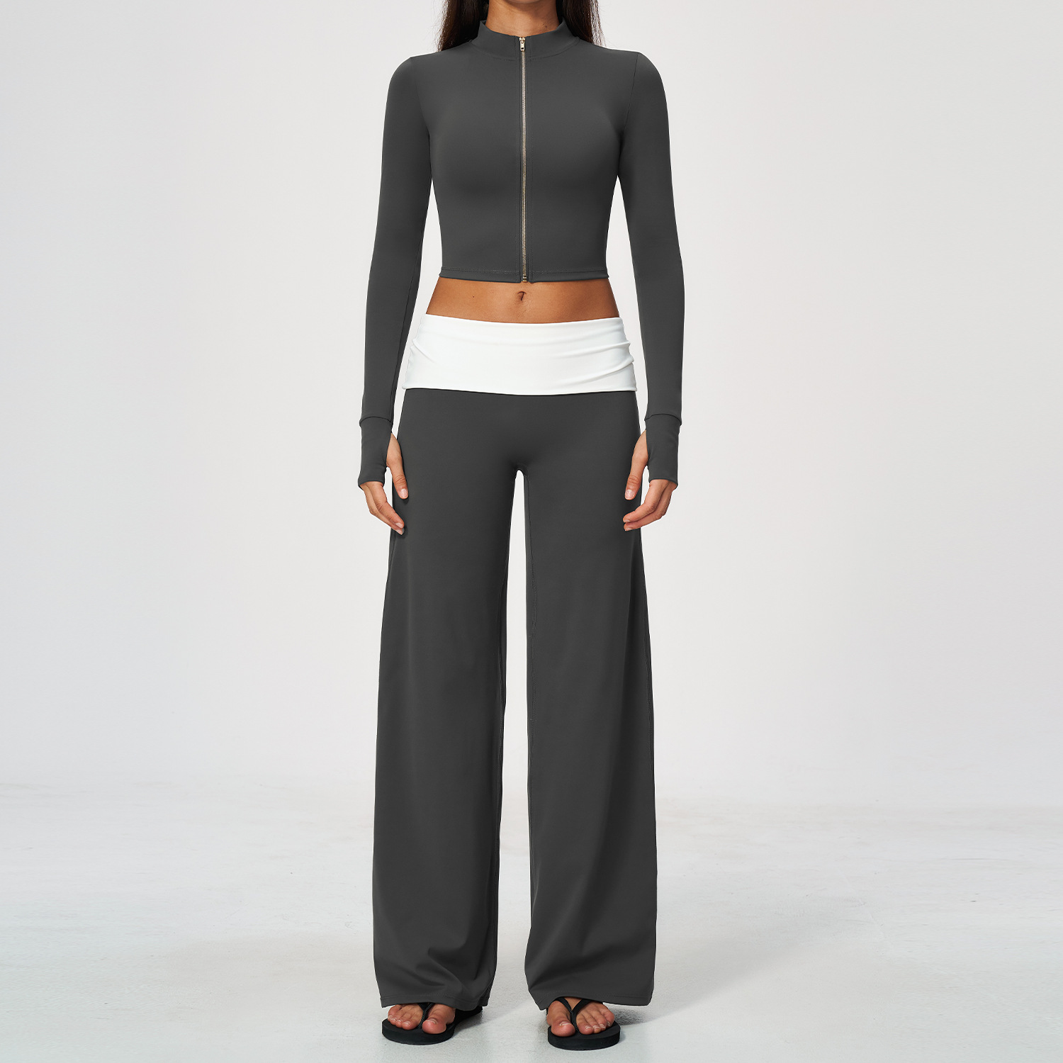 Zip Jacket Wide Leg Pants 2 Pi - Yoga Of Fitness 评论和价格